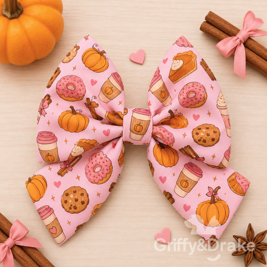 Pumpkin Spice Sailor Bow-PINK