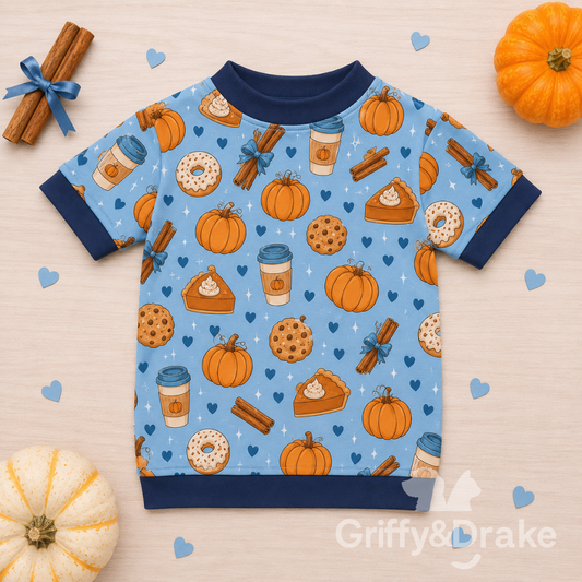 Pumpkin Spice Simple Shirt-BLUE